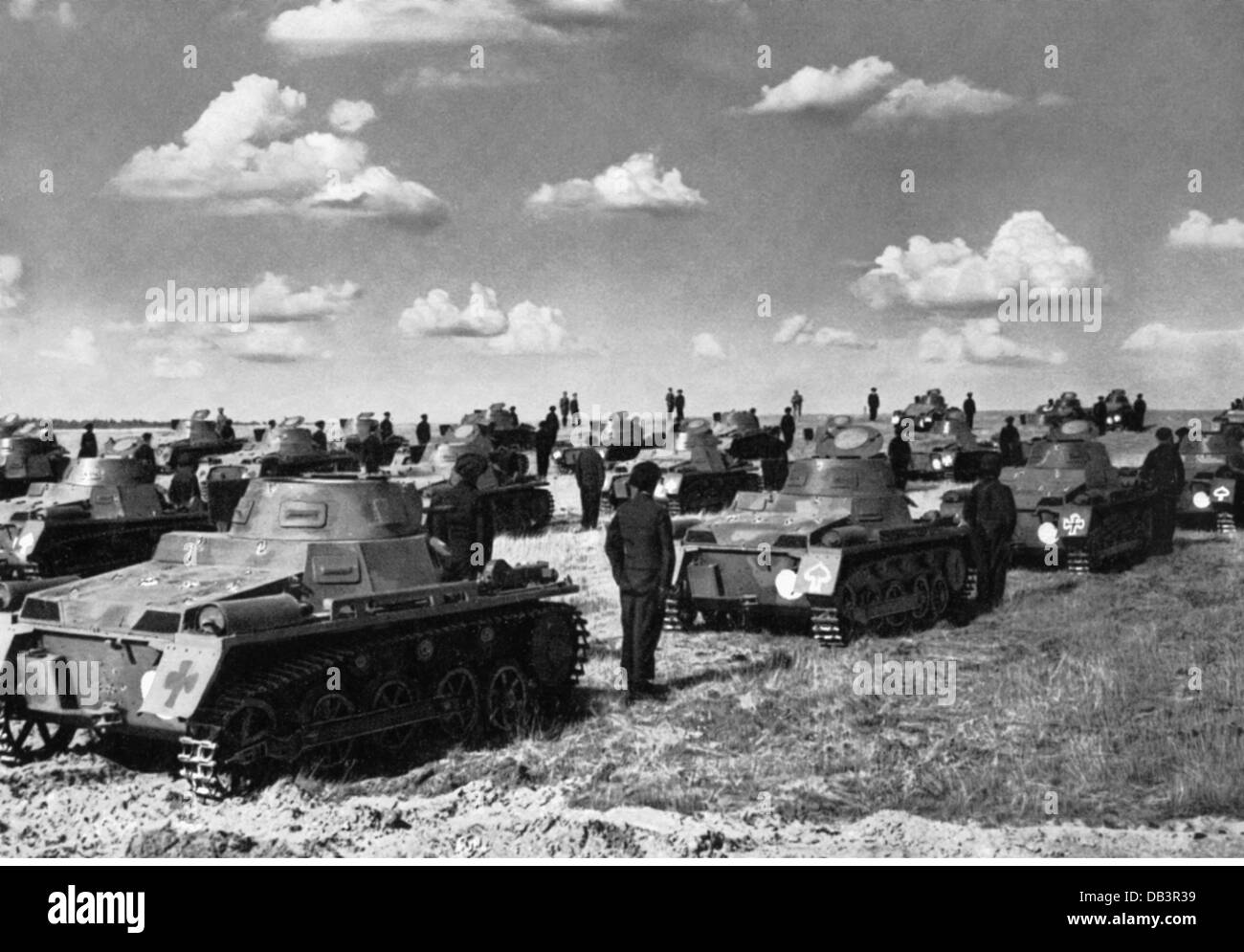Nazism / National Socialism, military, army, armoured corps, parade of armoured figthing vehicles mark I (Pzkpfw I), 1935, Additional-Rights-Clearences-Not Available Stock Photo
