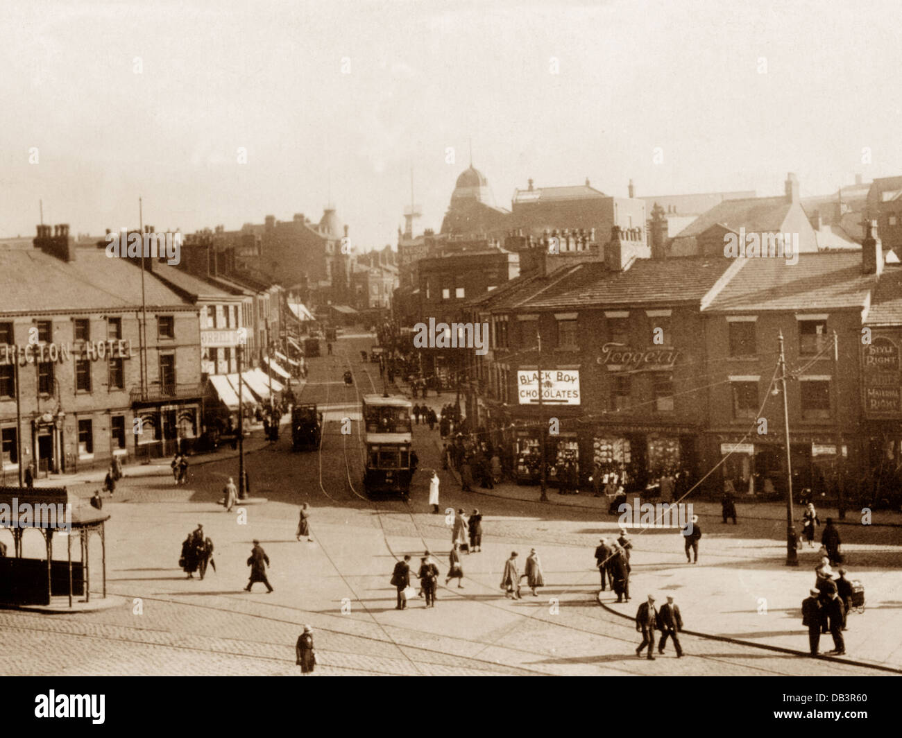 Rochdale Centre and Drake Street early 1900s Stock Photo Alamy