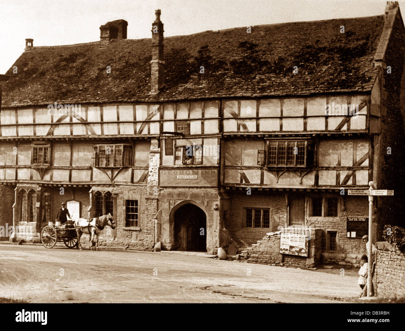 Norton St. Philip The Hotel early 1900s Stock Photo Alamy