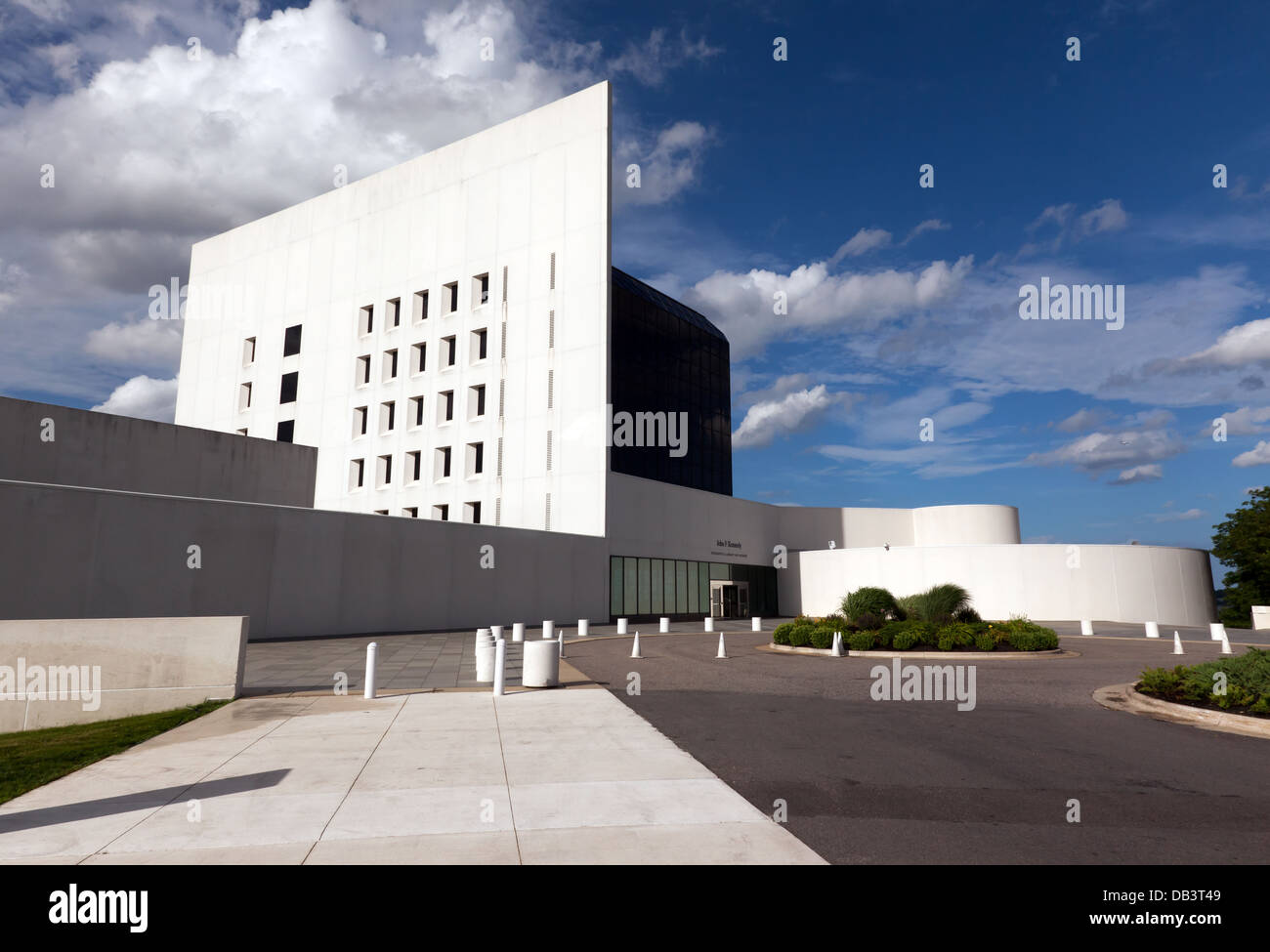 View of the John F. Kennedy Presidential Library and Museum, Columbia Point, Dorchester, Boston, MA. Stock Photo