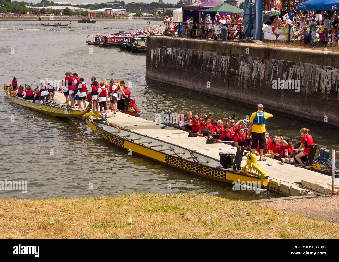 Dragon Boat Race at Preston Riversway Festival 2013 Stock Photo