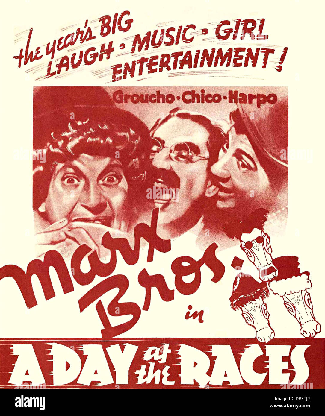 THE MARX BROTHERS A DAY AT THE RACES MGM, 1937. Directed by Sam Wood. MOVIE POSTER Stock Photo