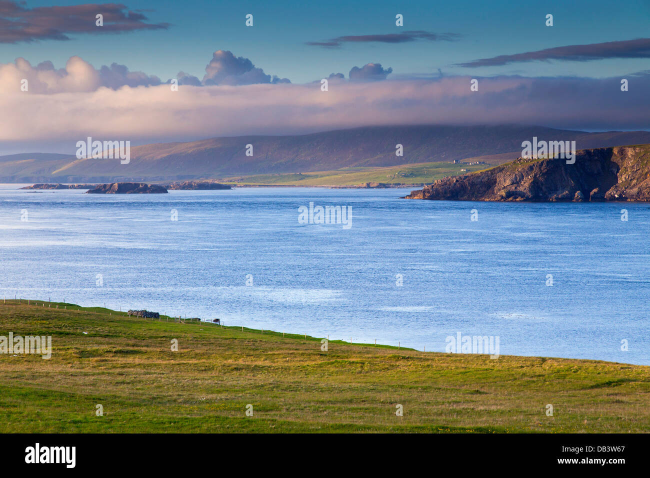 Cullivoe; Yell; looking towards Hermaness; Unst; Shetland; UK Stock Photo
