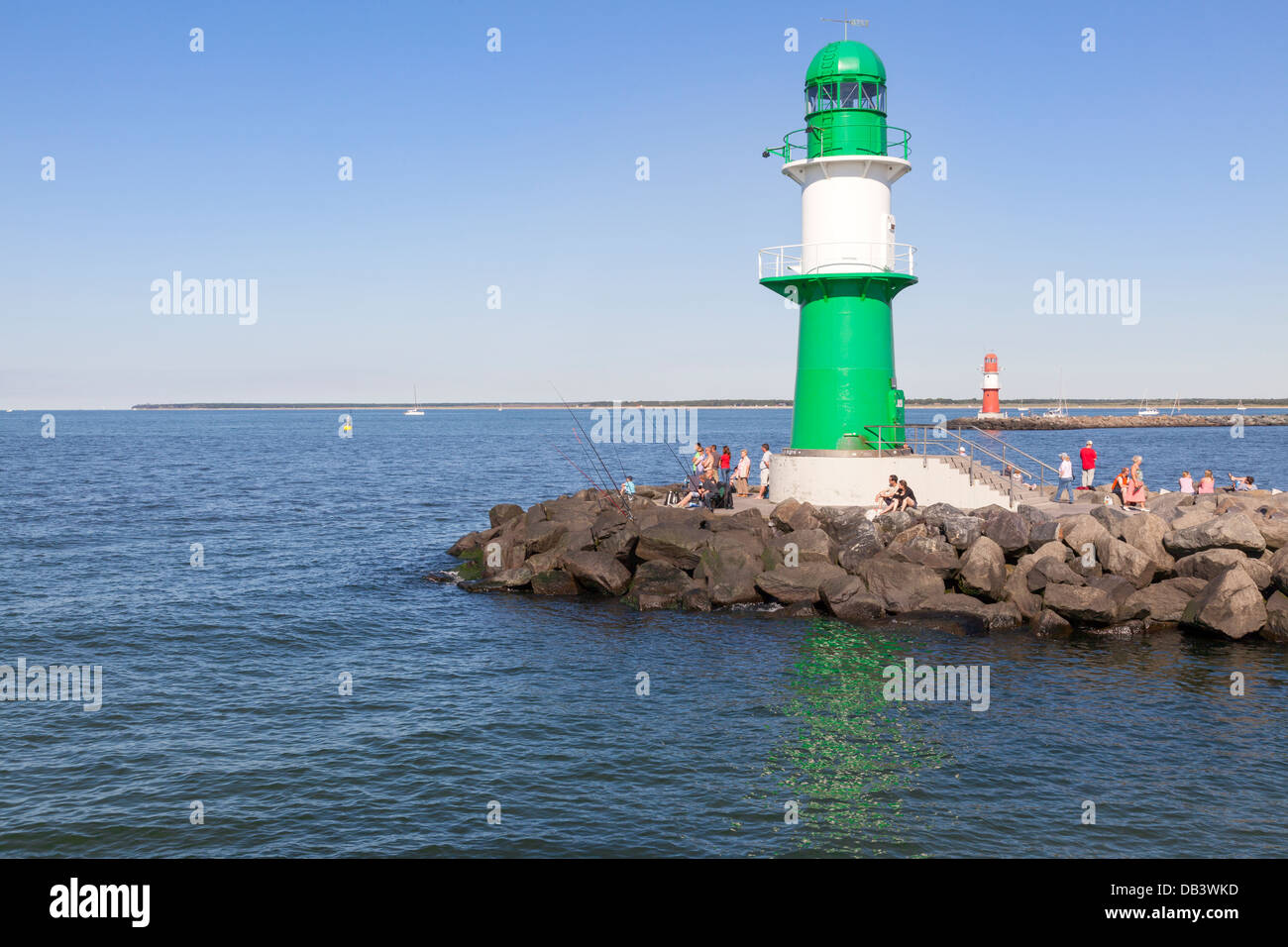 Lighthouses, Warnemuende, Mecklenburg Vorpommern, Germany Stock Photo