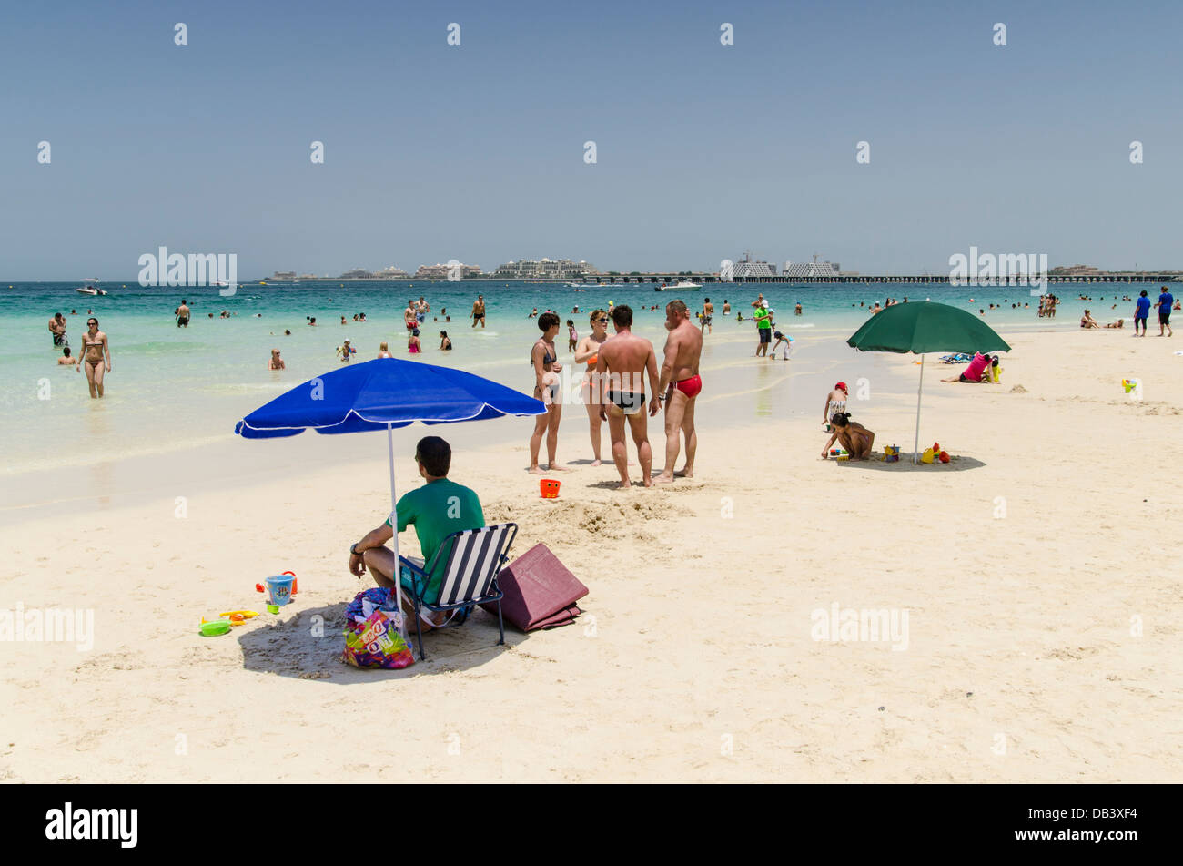 Marina Beach along the Jumeirah Beach Residence strip, Dubai, United Arab Emirates Stock Photo