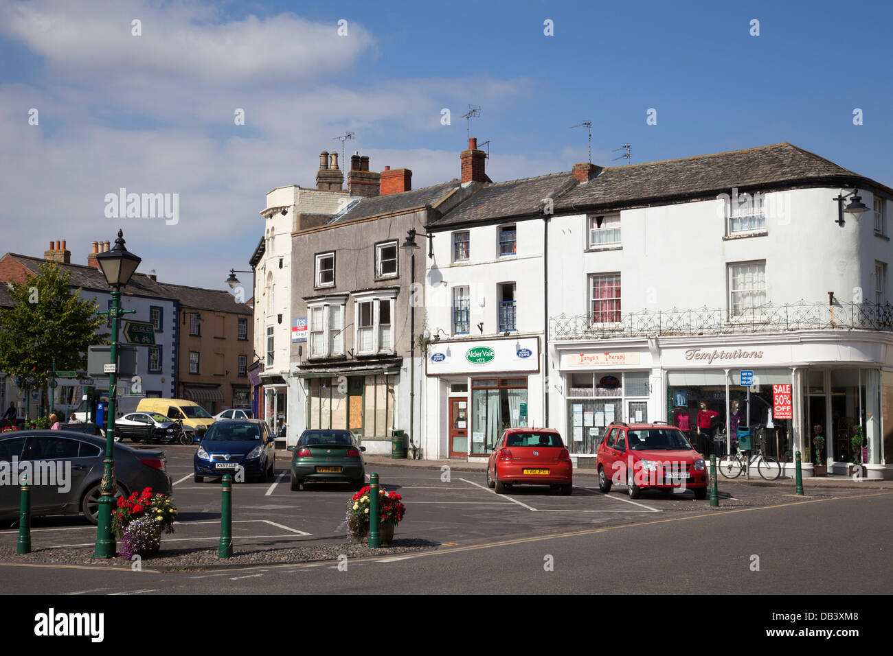 Town centre parking in Alford, Lincolnshire, England, U.K Stock Photo