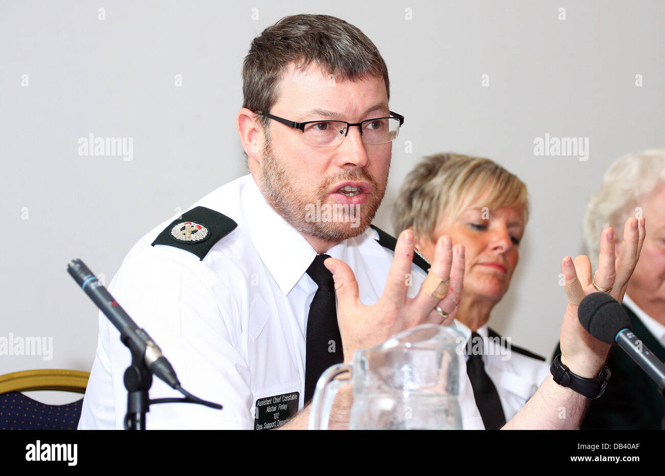 Belfast, Northern Ireland, UK. 23rd July 2013. World Police and Fire Games press conference in the Ulster Hall Belfast - Assistant Chief Constable Alistair Finlay Credit:  Kevin Scott/Alamy Live News Stock Photo