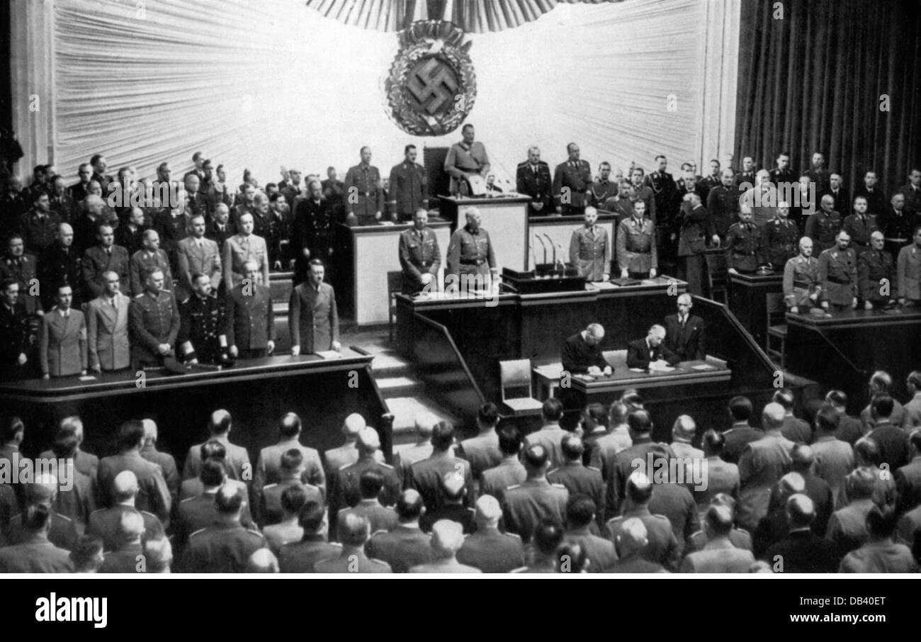 Nazism / National Socialism, event, honouring of the dead during the session of the Reichstags at Krolloper, Berlin, 26.4.1942, Additional-Rights-Clearences-Not Available Stock Photo