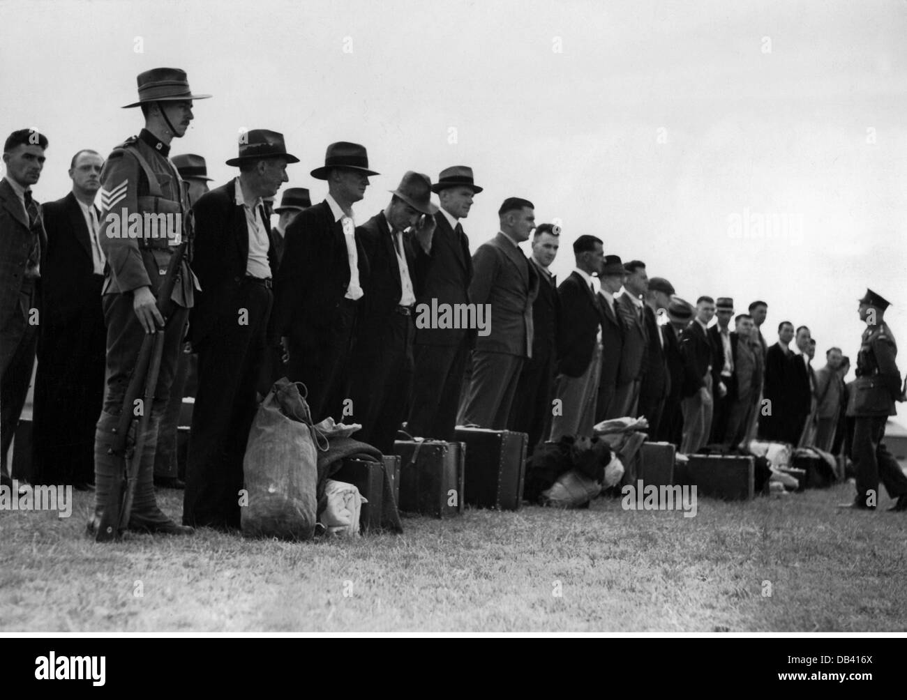 military, Australia, army, call-up, newly arrived recruits, circa 1940, Additional-Rights-Clearences-Not Available Stock Photo