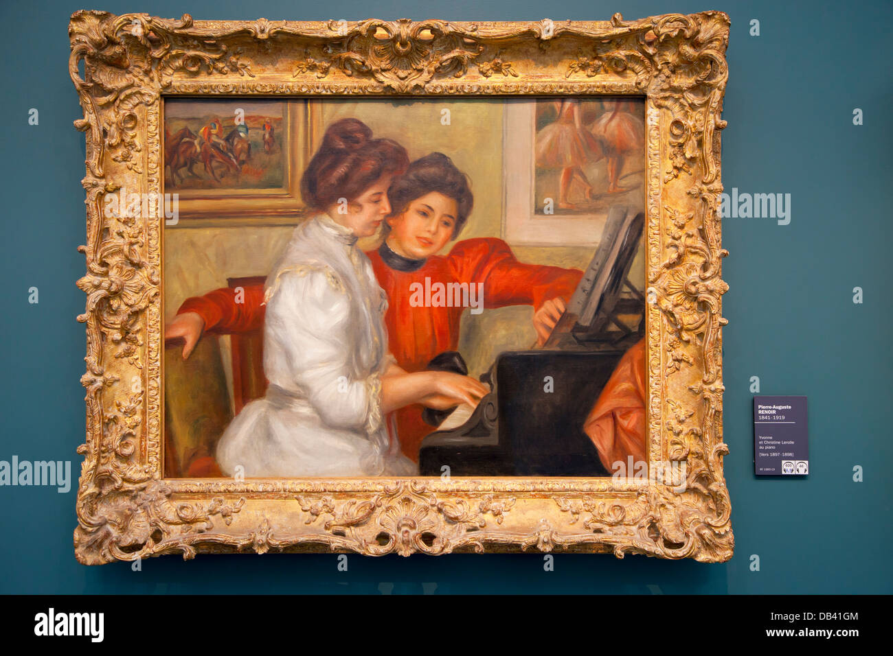 Yvonne et Christine Lerolle au Piano, painting by Renoir on display at Musee l'Orangerie, Paris France Stock Photo