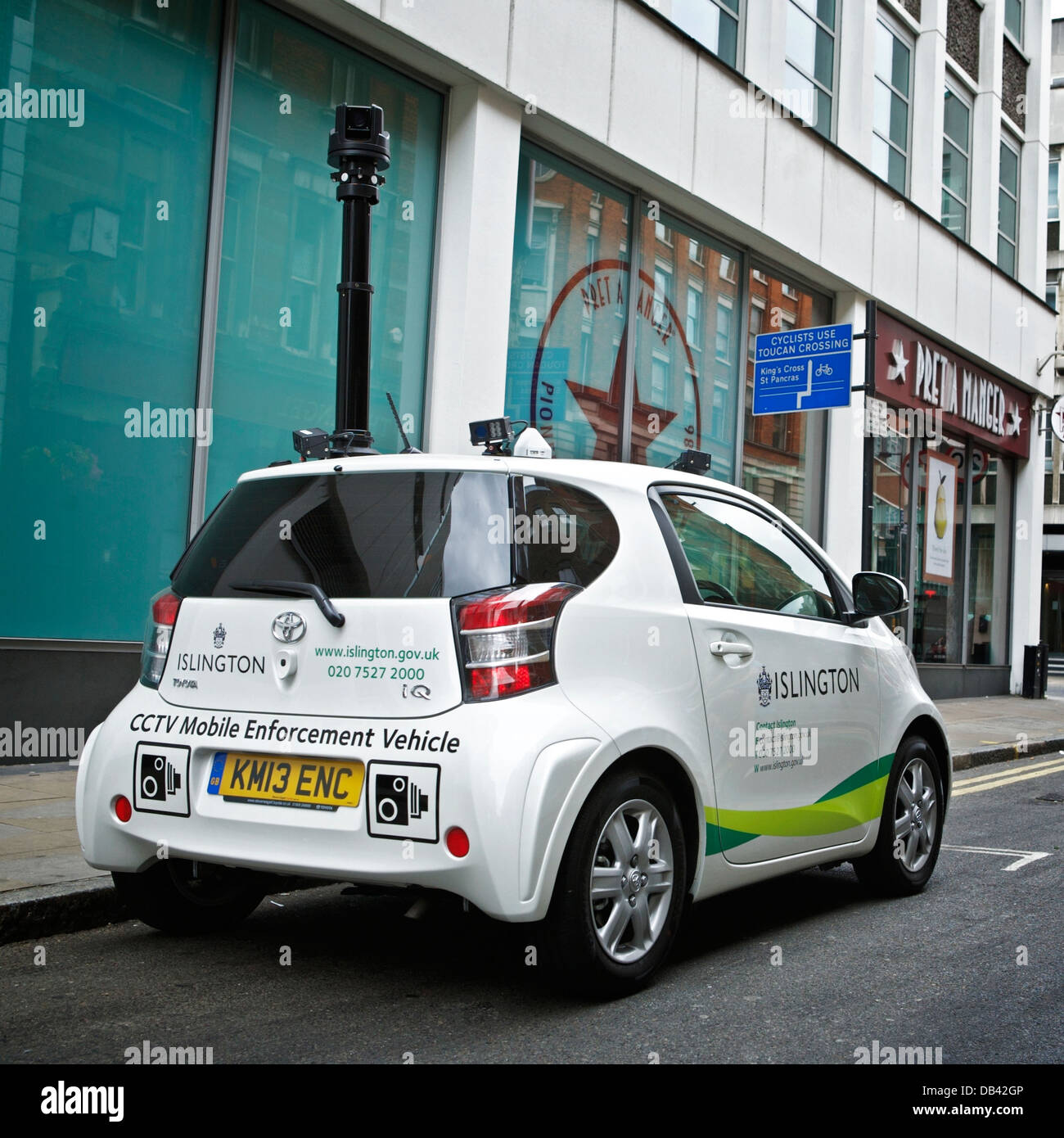 Council CCTV mobile enforcement vehicle Toyota IQ Stock Photo Alamy