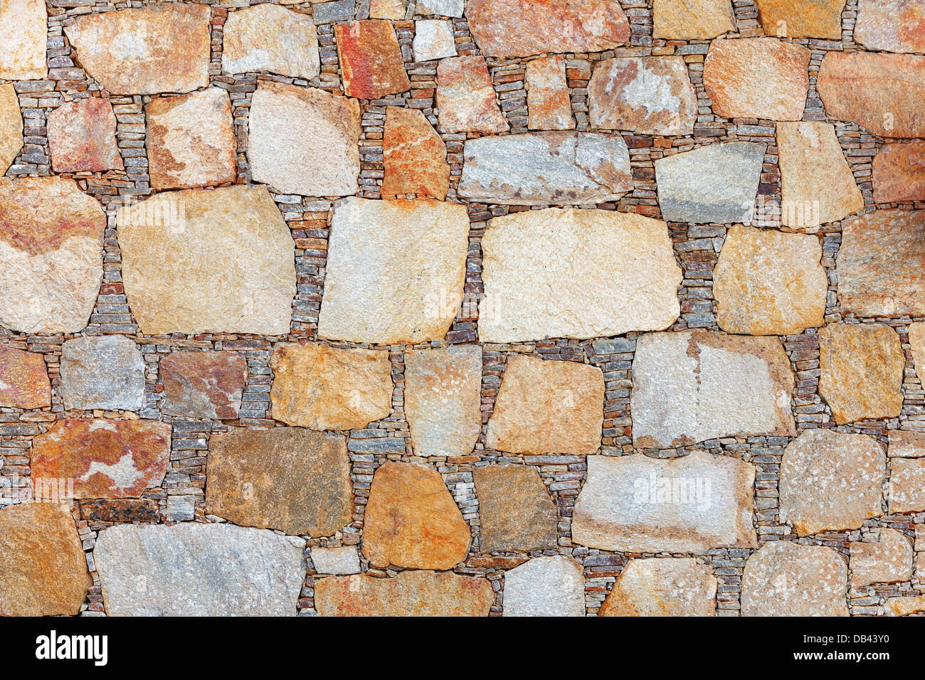 Background - a brown wall made of natural stone Stock Photo - Alamy