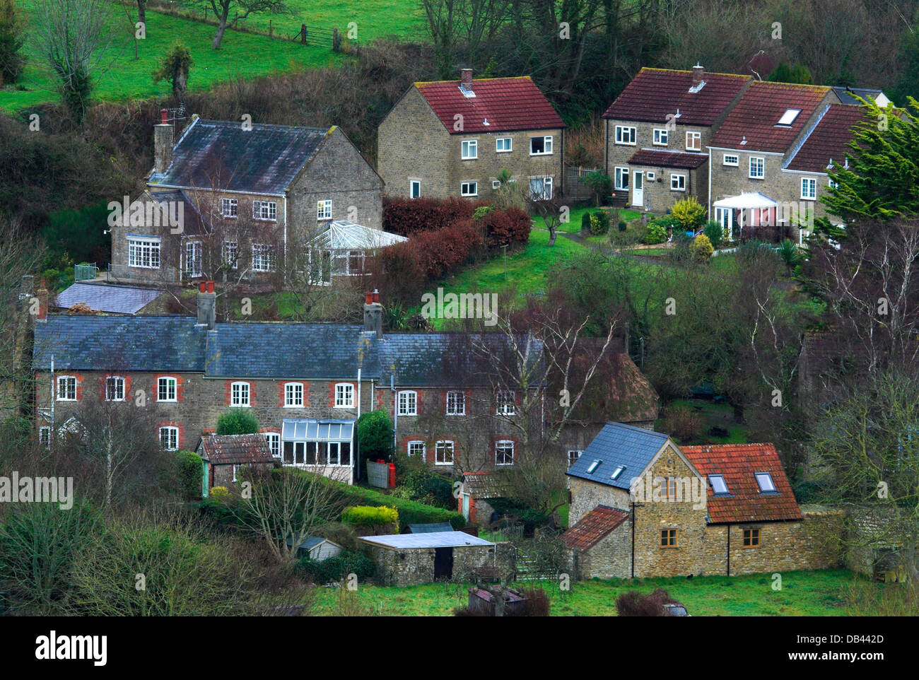 A view of some new houses at Loders village West Dorset Stock Photo Alamy