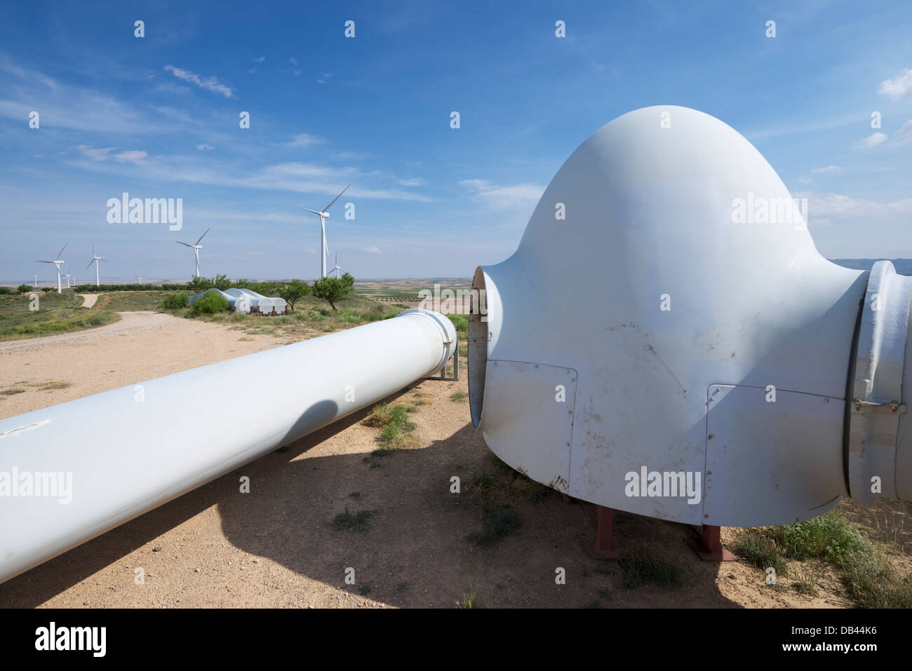 repair work on the propeller of a windmill Stock Photo Alamy