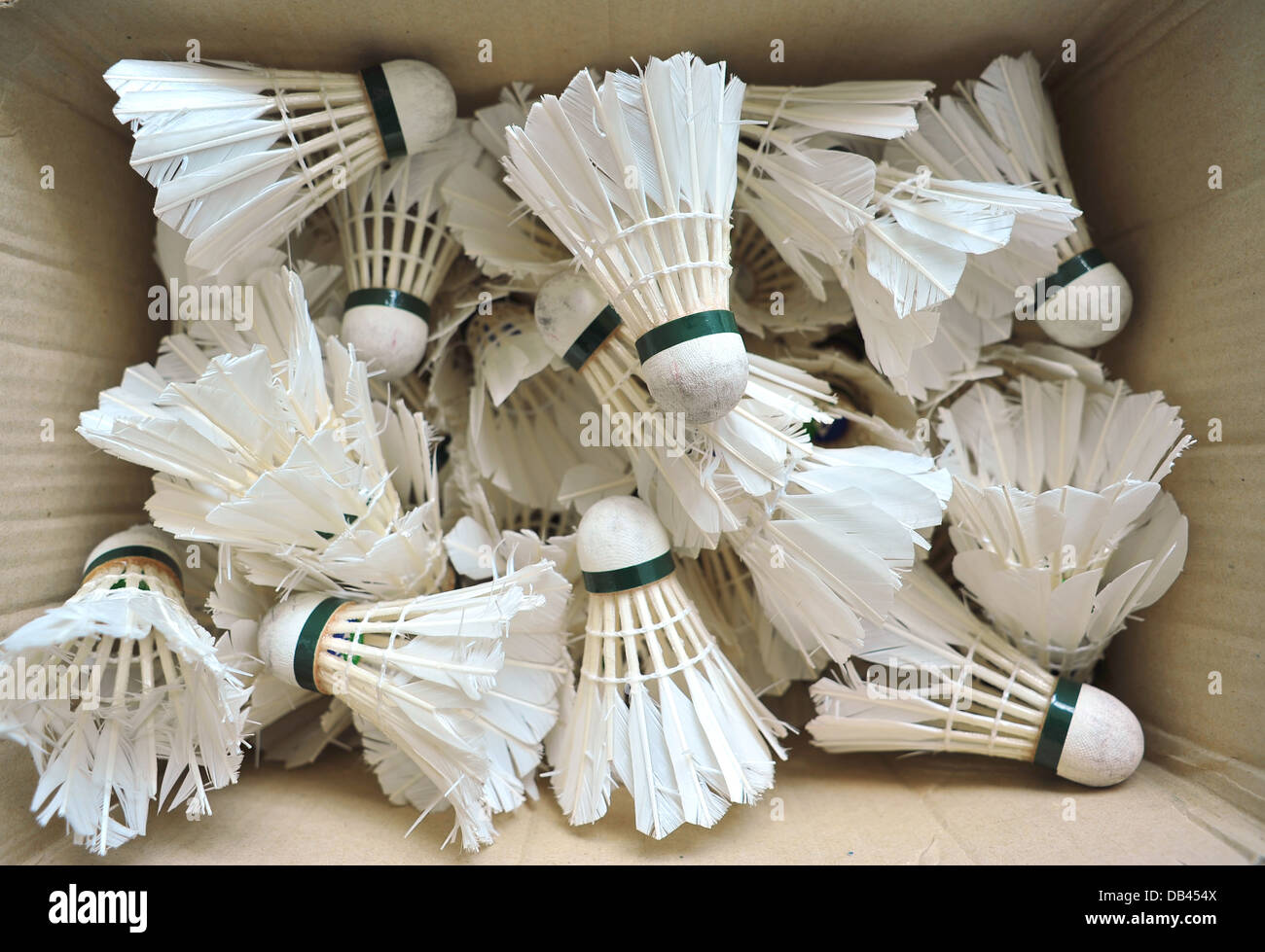 Used Badminton Shuttlecocks Stock Photo