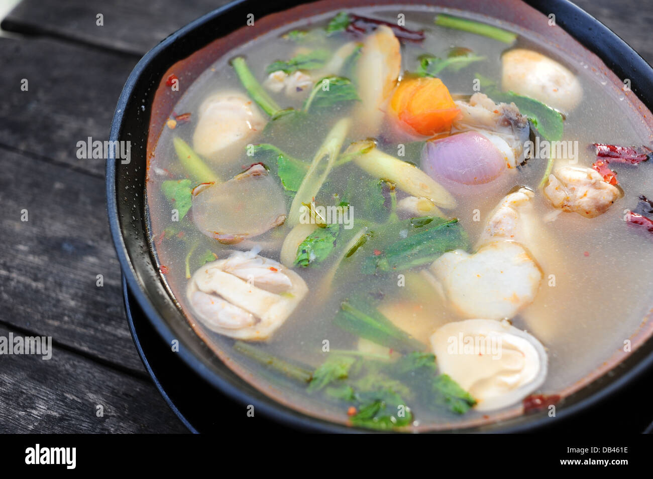 Tom yum , Spicy Soup Thai Style Stock Photo