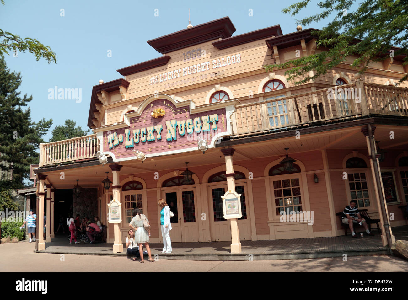 The Lucky Nugget Saloon restaurant in Disneyland Paris, Marne-la-Vallée, near Paris, France. Stock Photo