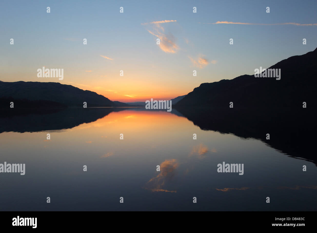 Ullswater in the English Lake District at sunrise in Spring Stock Photo