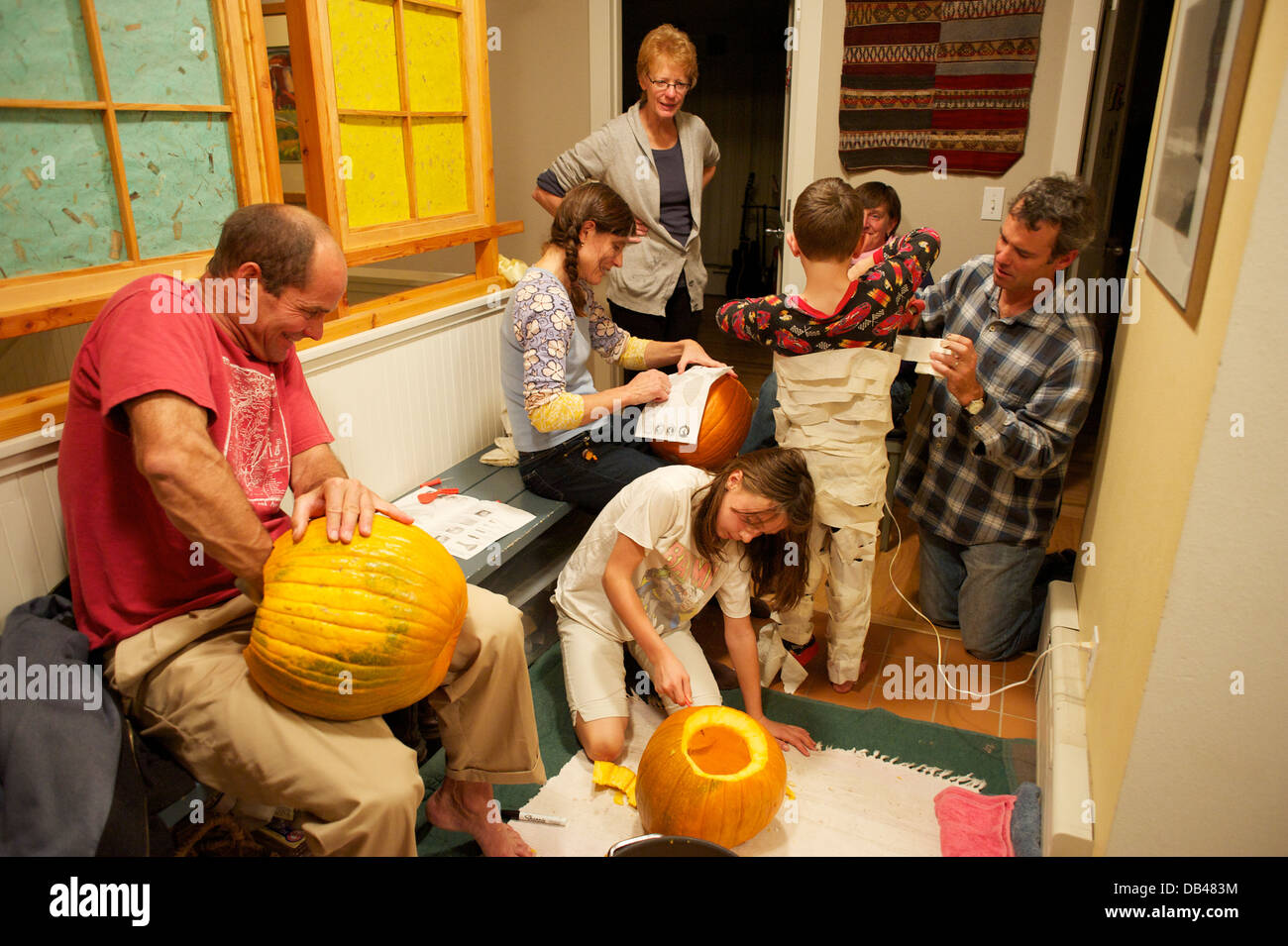 Family at Halloween, Boulder, Colorado USA Stock Photo Alamy