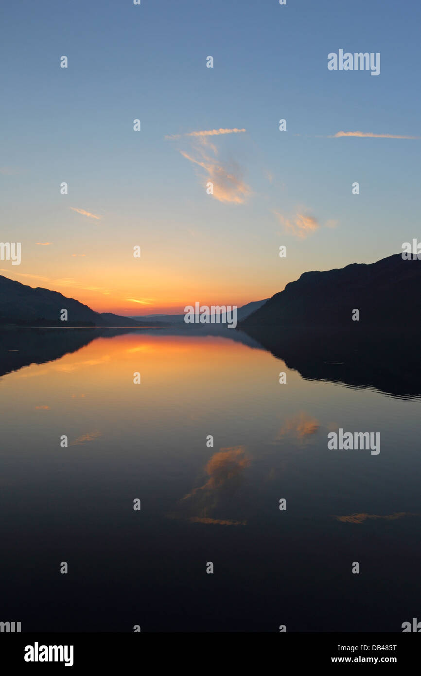 Ullswater in the English Lake District at sunrise in Spring Stock Photo