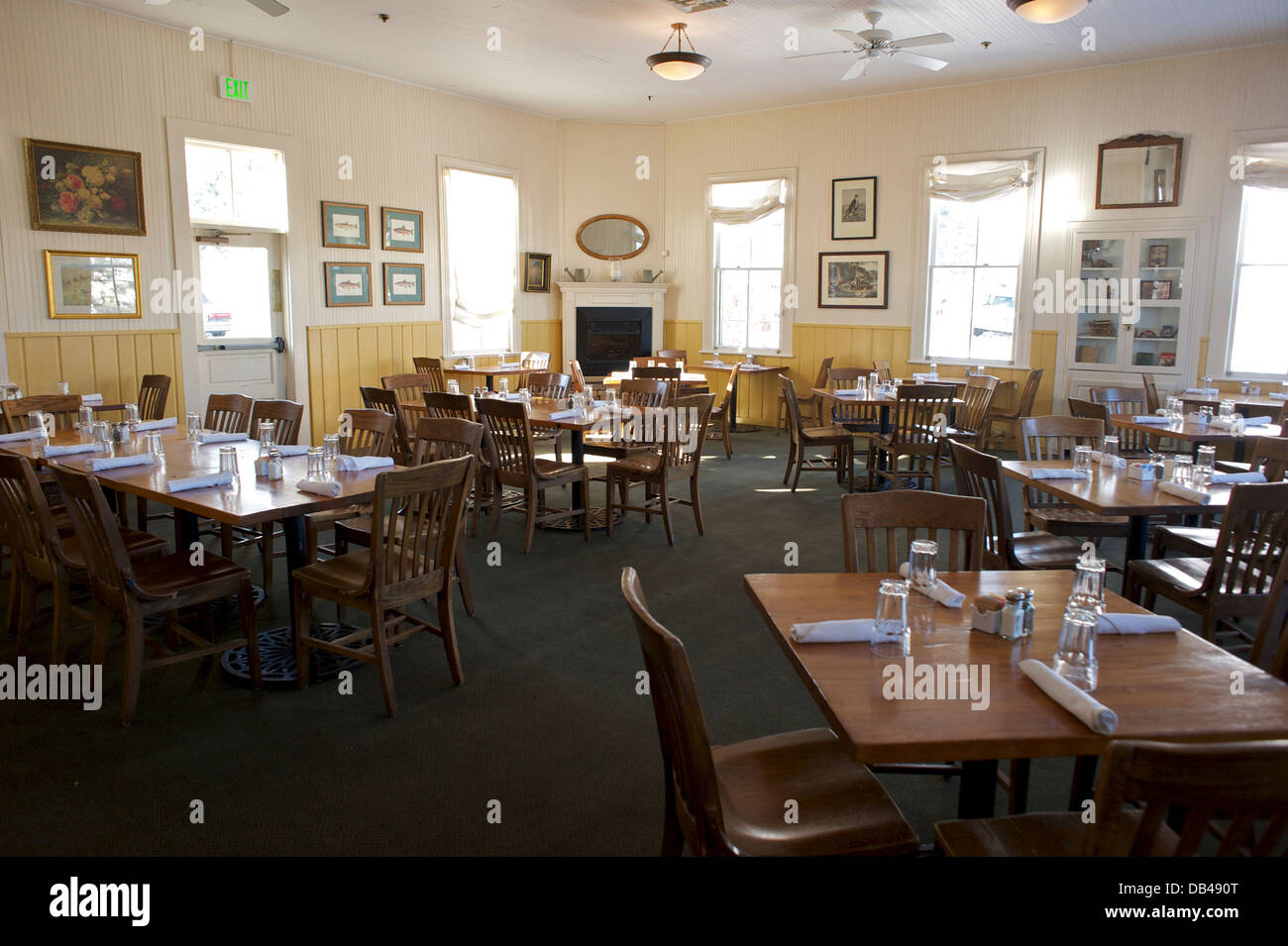 Dining Hall interior, Chautauqua, Boulder, Colorado USA Stock Photo