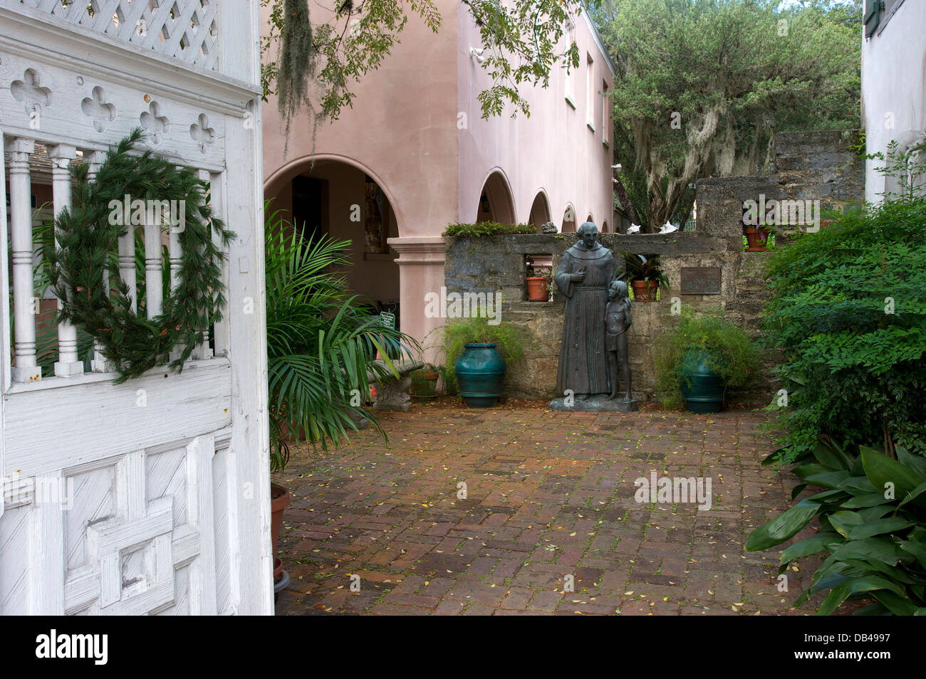 Courtyard, Oldest House Museum, St. Augustine, Florida, USA Stock Photo