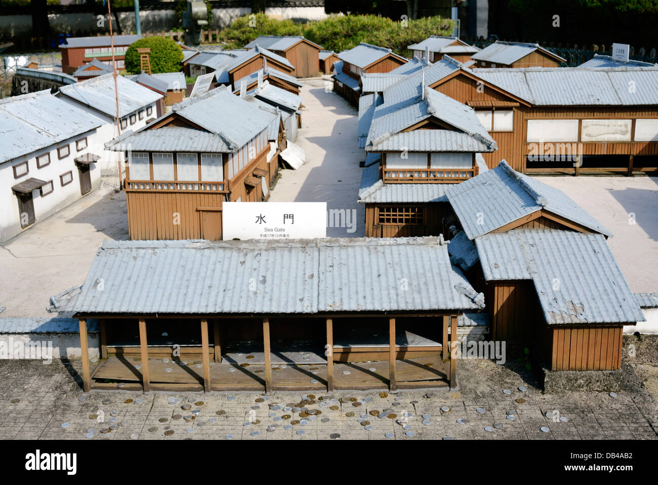 Model of historic Dejima Island, Nagasaki Stock Photo