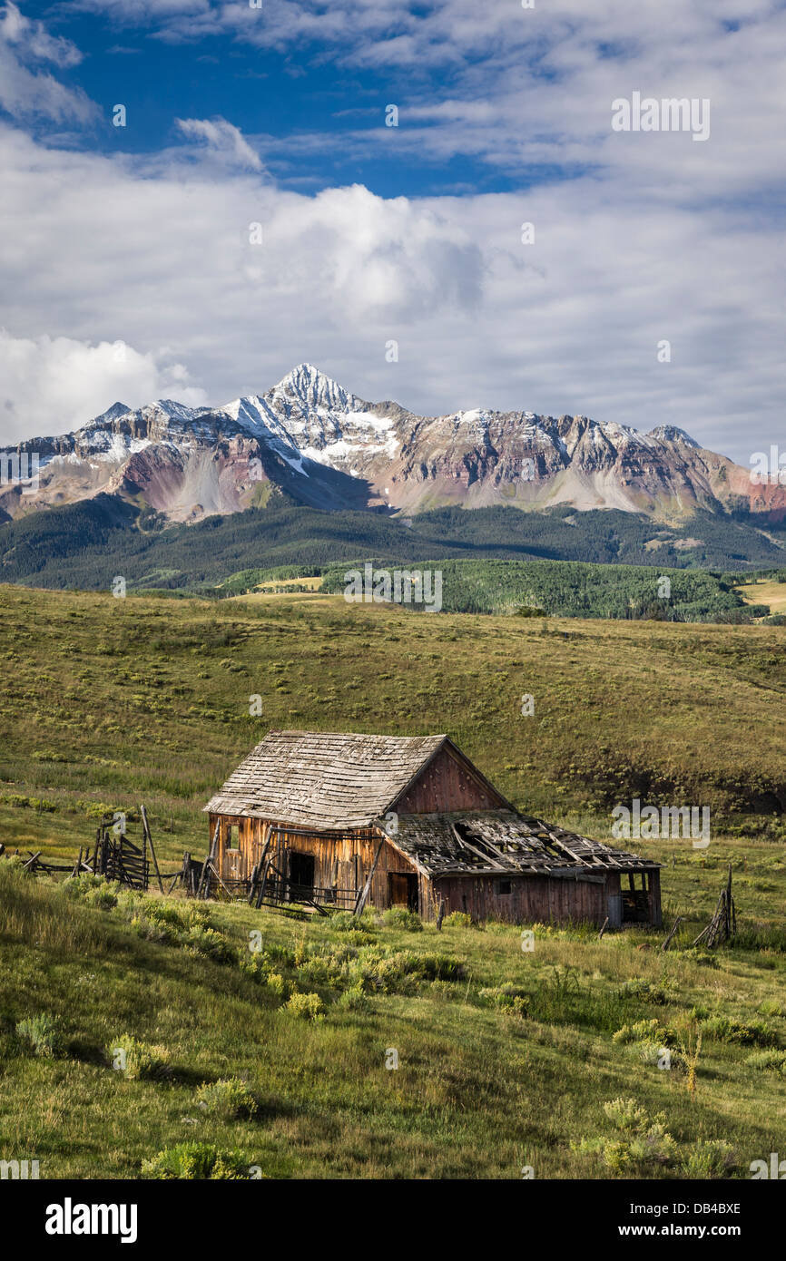 Old barn and Wilson Peak near Telluride, Colorado Stock Photo Alamy