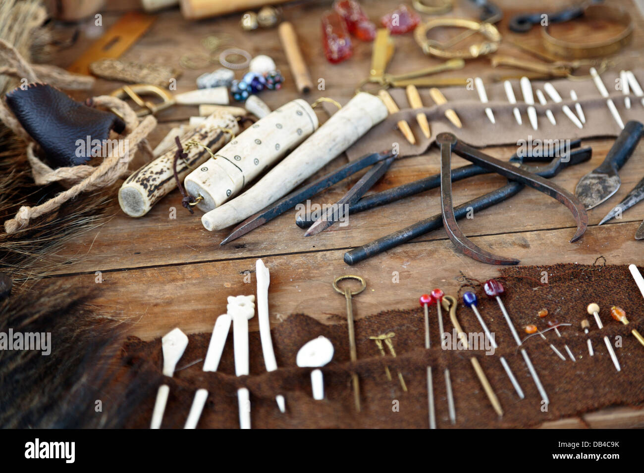 Viking trader items for sale at Flag Fen Archaeological Park