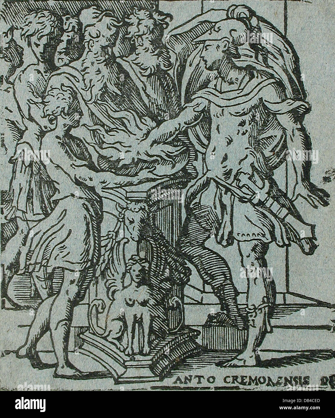 A depiction of the Roman figure Mucius Scaevola, who famously attempted ...
