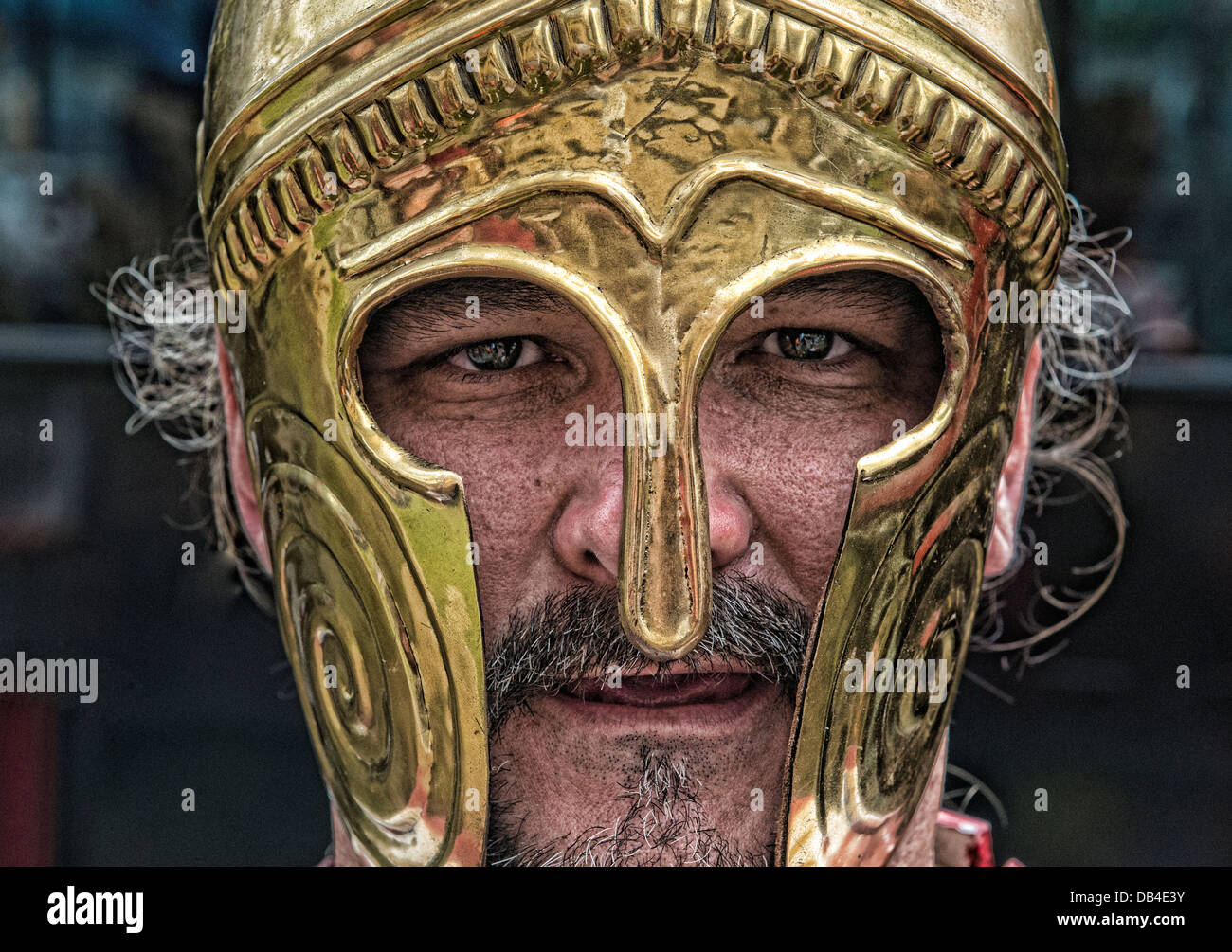 Closeup of a Roman Soldier Stock Photo