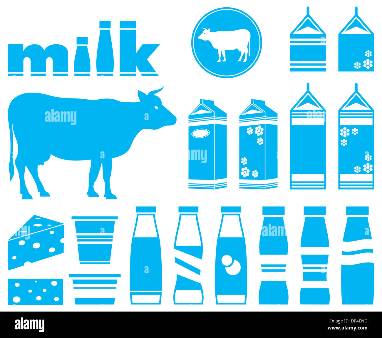 Cow set of icons hires stock photography and images Alamy