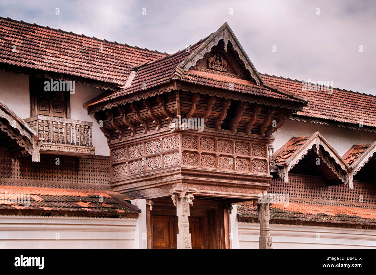 Wooden architecture kerala, Padmanabhapuram palace Stock Photo