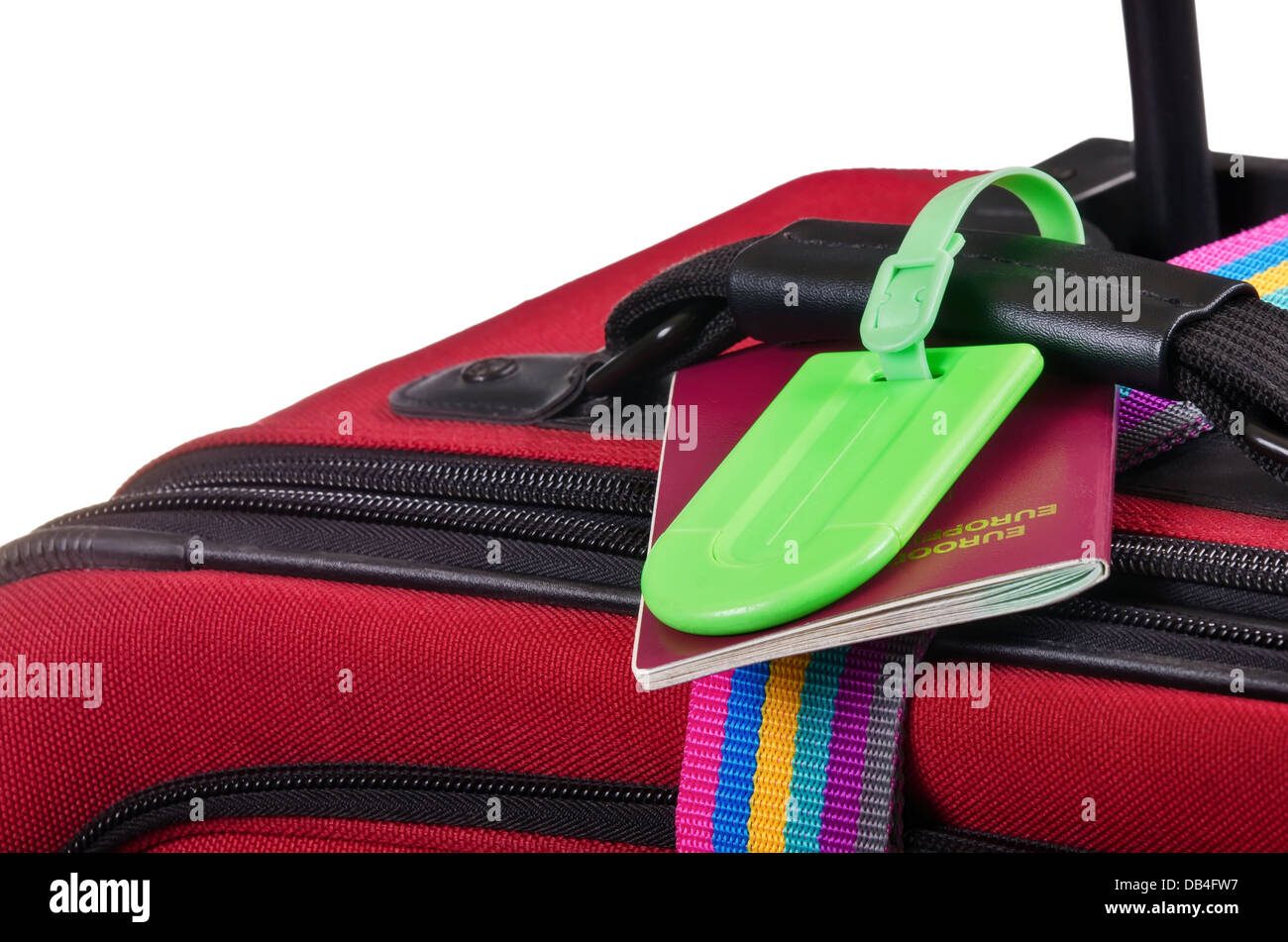 green roll along suitcase Stock Photo - Alamy