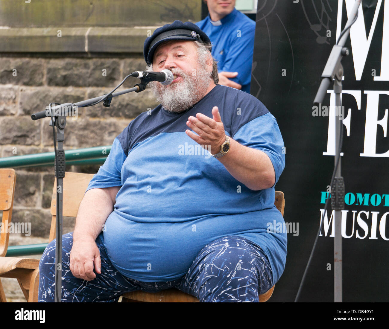 Benny Graham singing at the Rothbury Traditional Music Festival, northern England, UK Stock Photo