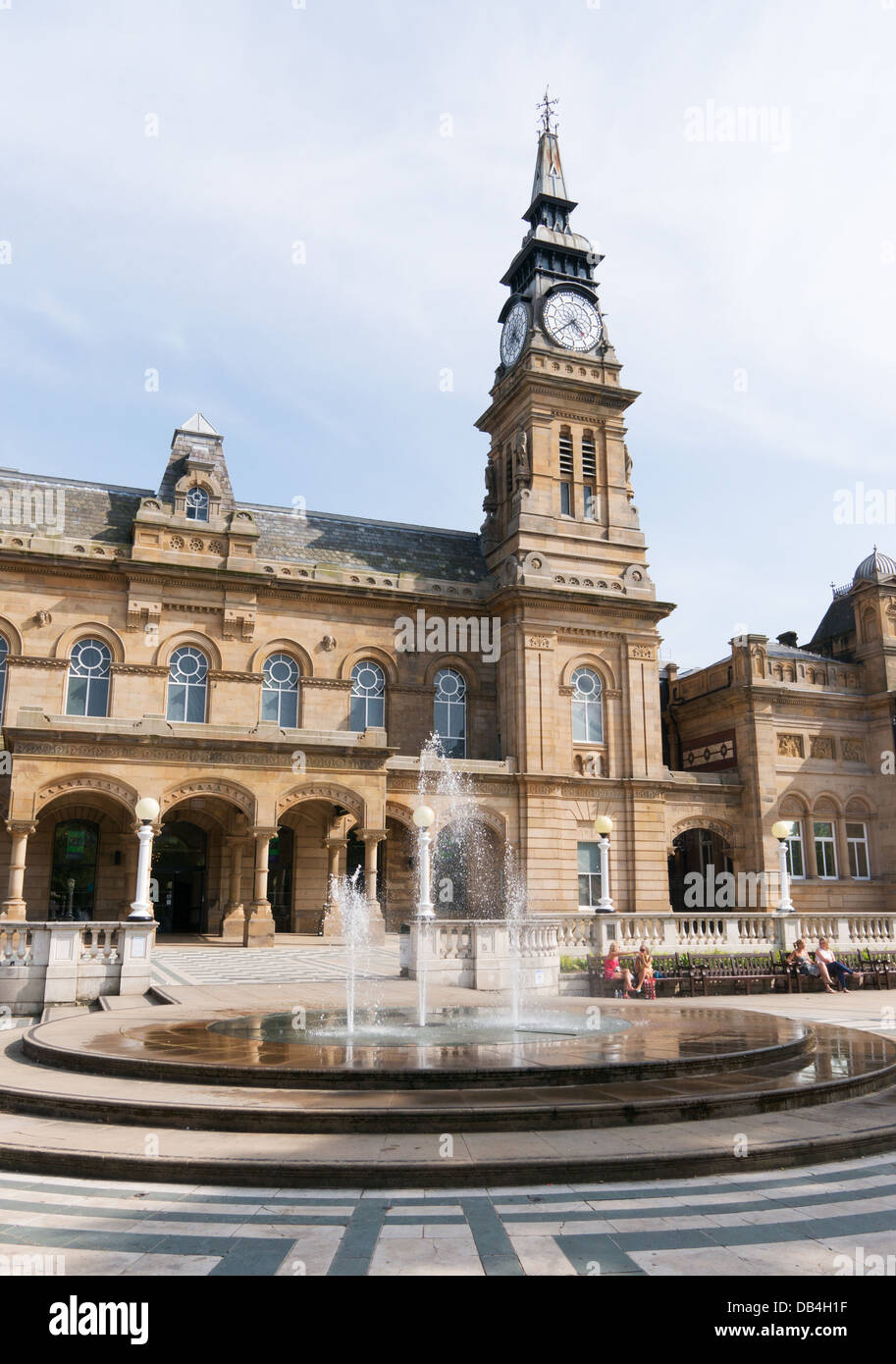 Southport Town Hall with fountain, north west England, UK Stock Photo