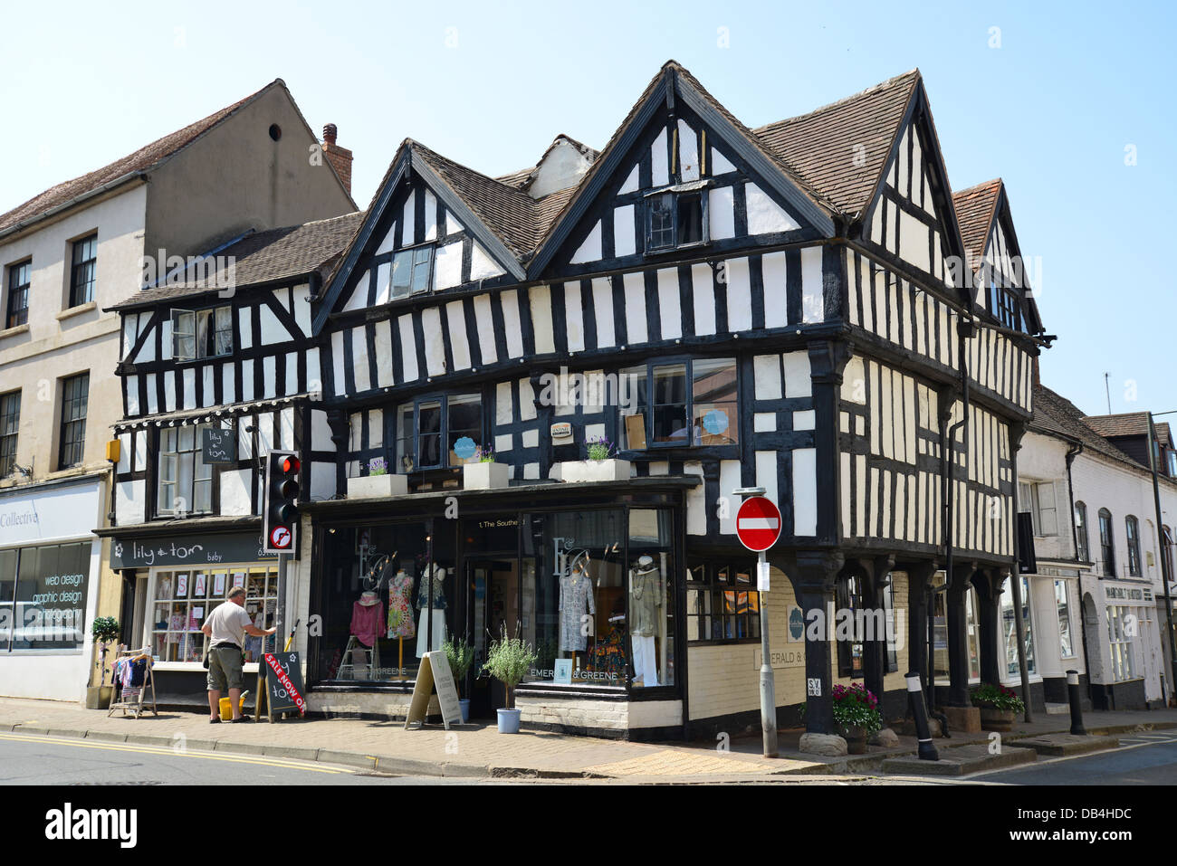 Timberframed building in The Southend, Ledbury, Herefordshire, England