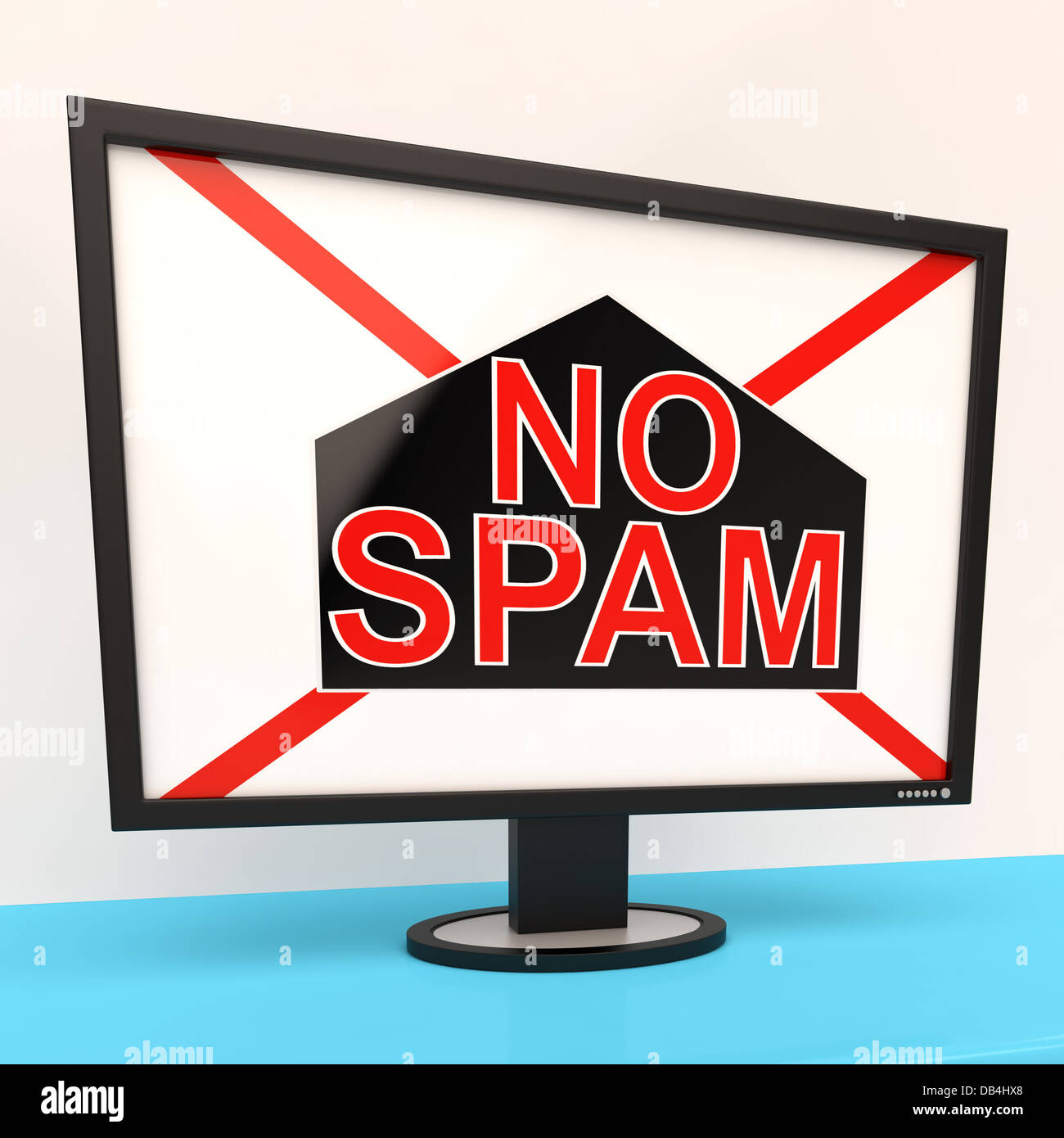 No Spam Shows Unwanted Undesired Trash Mail Stock Photo