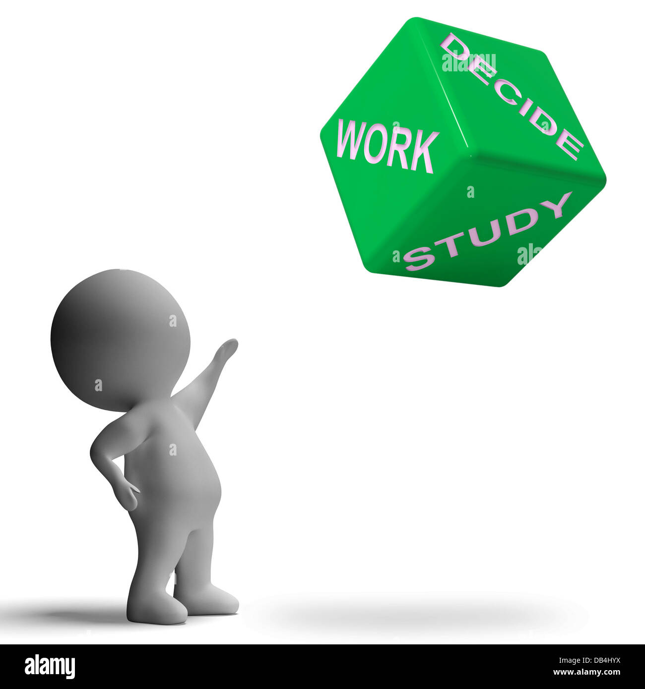 Work Or Study Dice Showing Choice Stock Photo Alamy