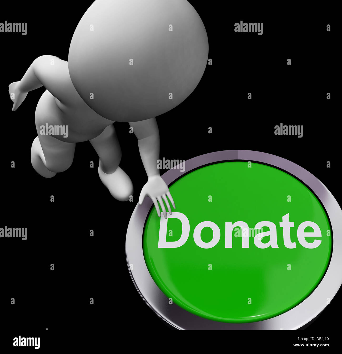 Donate Button Shows Charity Donations And Fundraising Stock Photo