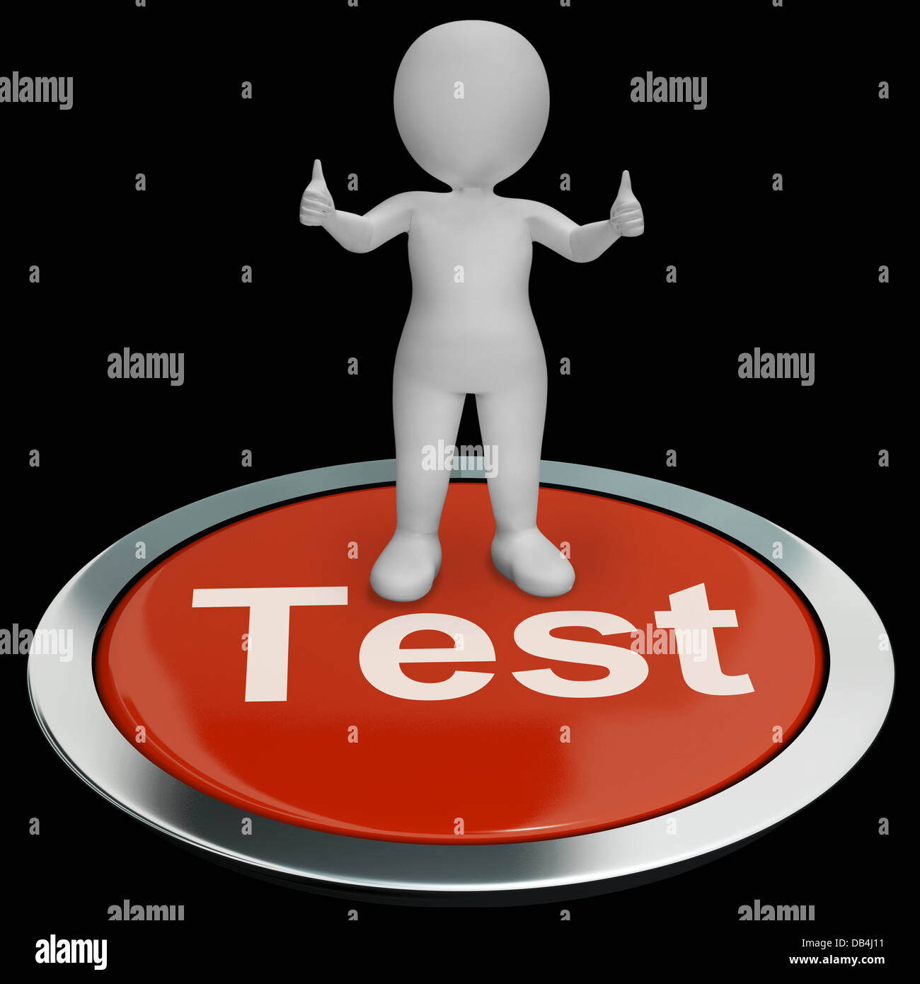 Test Button Showing Quiz And Online Questionnaires Stock Photo