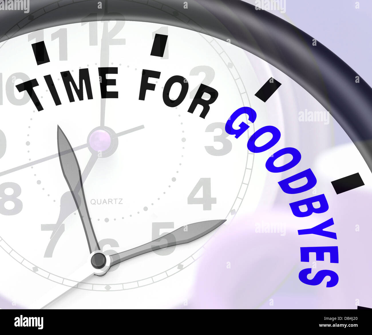 Time For Goodbyes Message Showing Farewell Or Bye Stock Photo