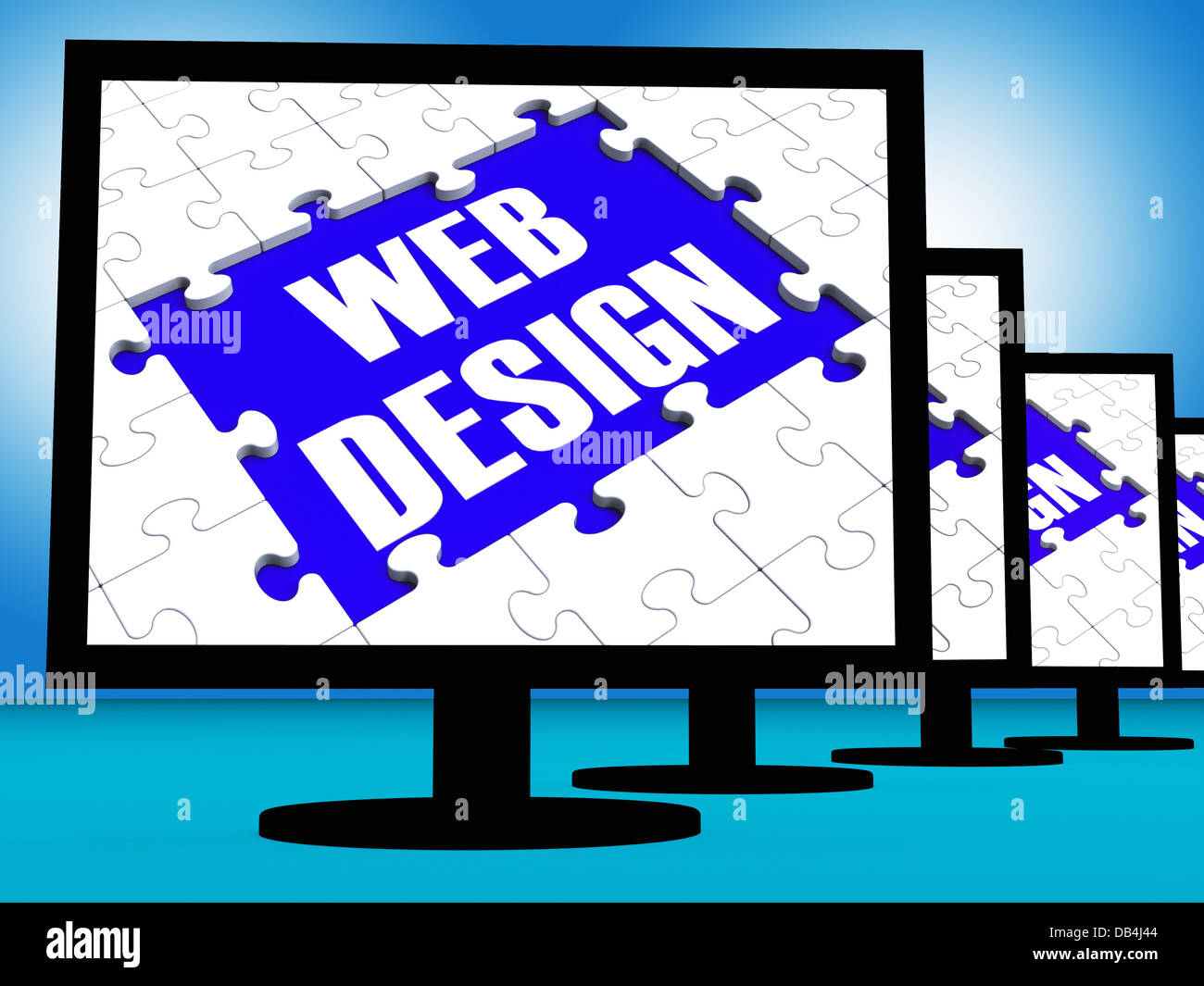 Web Design On Monitors Showing Creativity Stock Photo