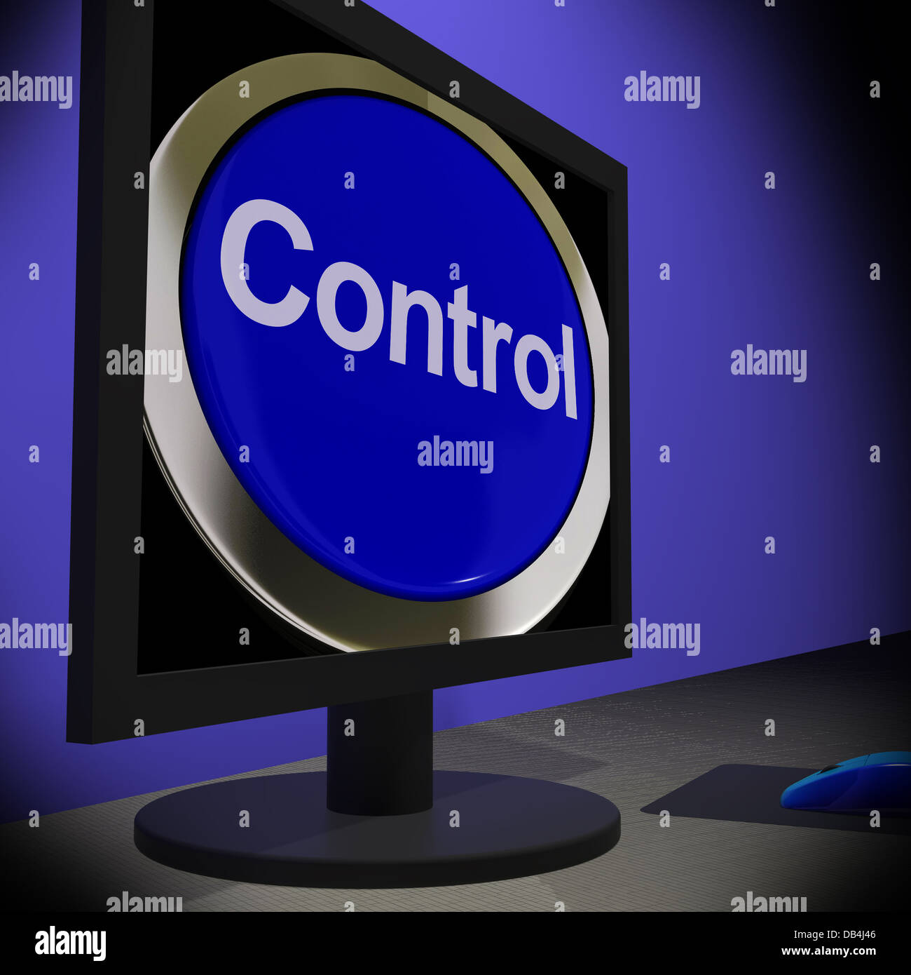 Control On Monitor Showing Operating Button Stock Photo - Alamy