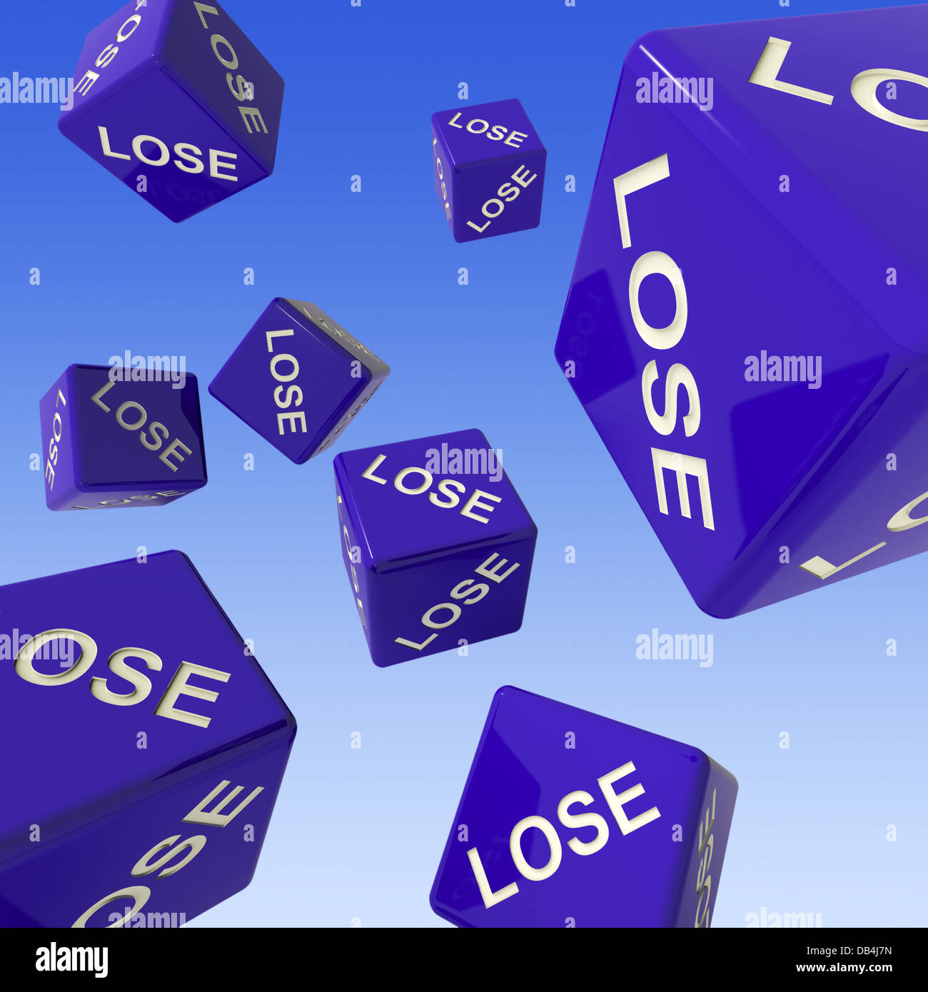 Lose Dice Background Showing Failure Stock Photo