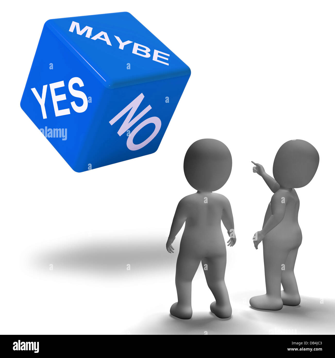 Maybe Yes No Dice Represents Uncertainty And Decisions Stock Photo