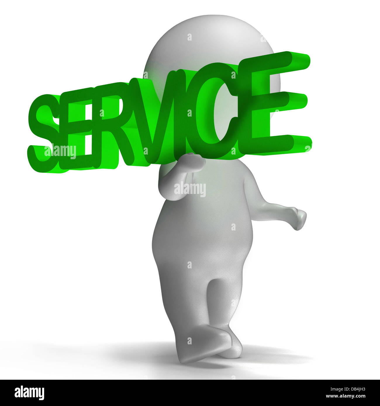 Service Word Carried By 3d Character Showing Maintenance And Rep Stock Photo