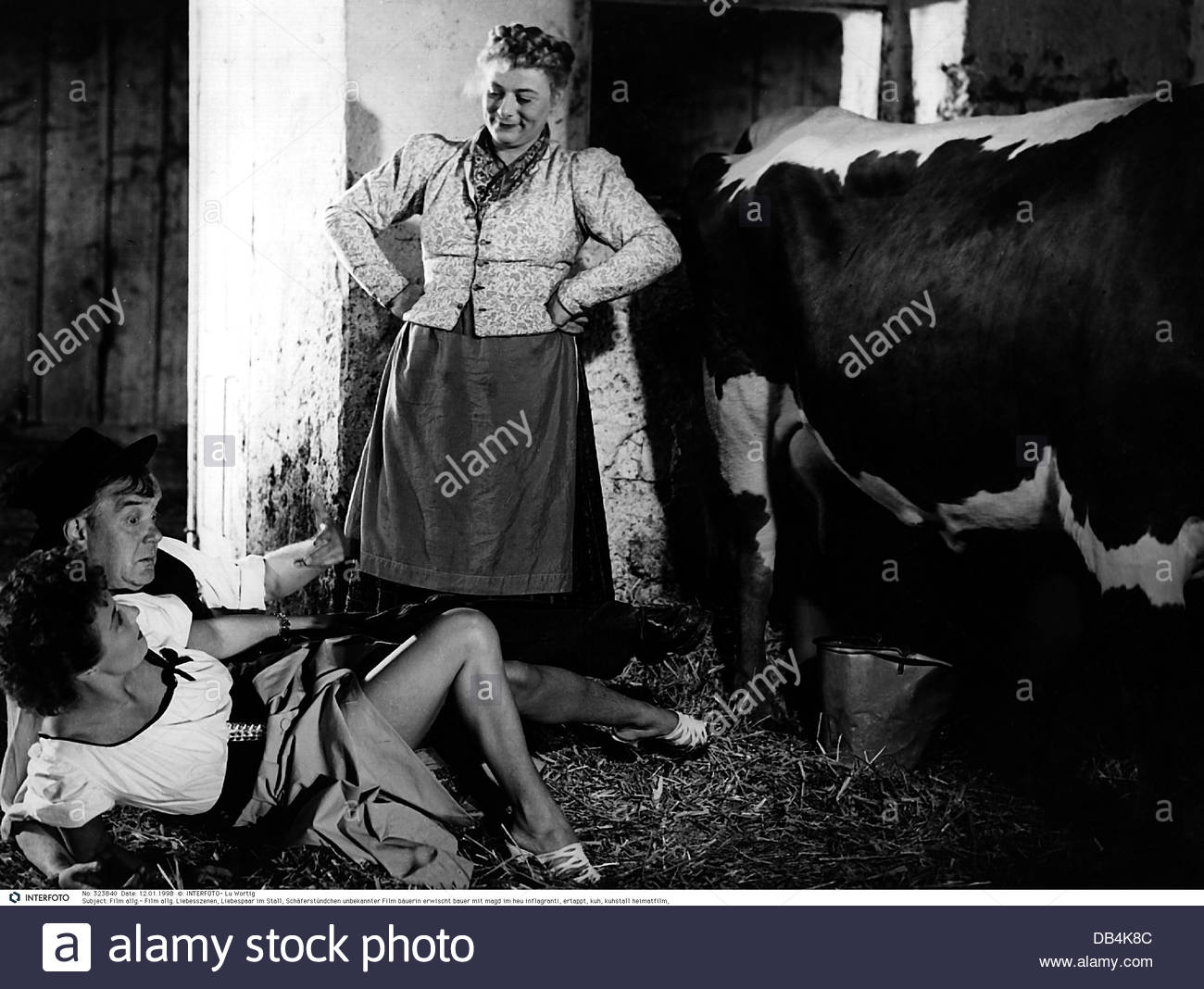 People Couples Lovers Romance Lovers In A Barn Surprised By