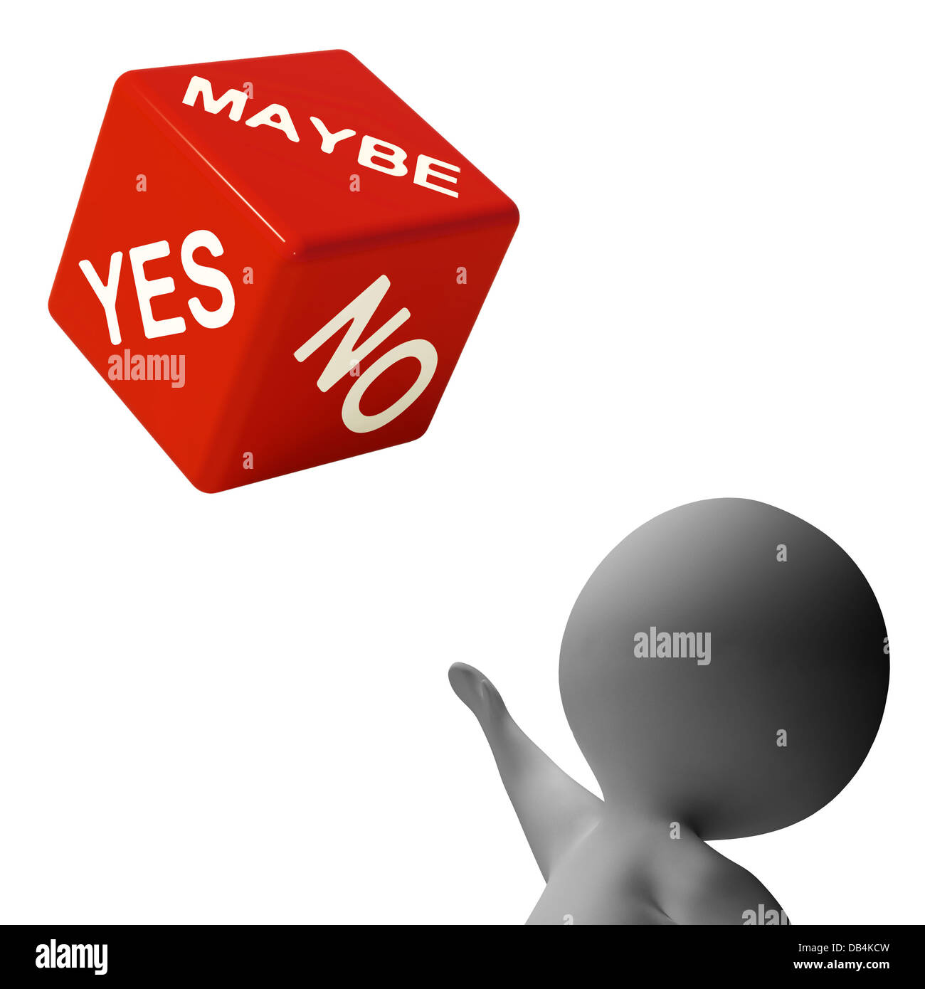 Maybe Yes No Dice Shows Uncertainty And Decisions Stock Photo