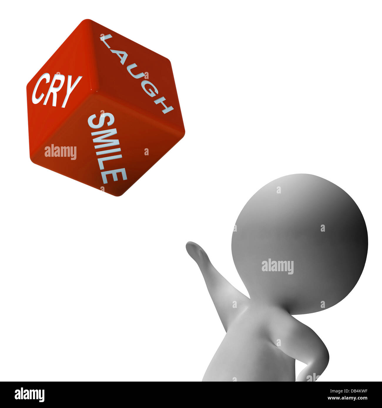 Laugh Cry Smile Dice Shows Feelings Stock Photo